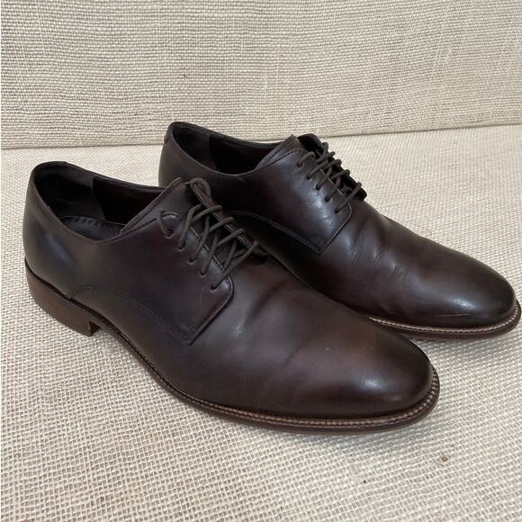 Cole Haan C28880 Fitzgerald Mens Size 10.5 M Brown Leather Plain Toe Oxford - Picture 1 of 8